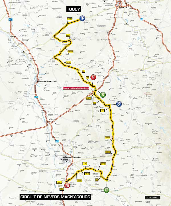 Paris-Nice Stage 3 map